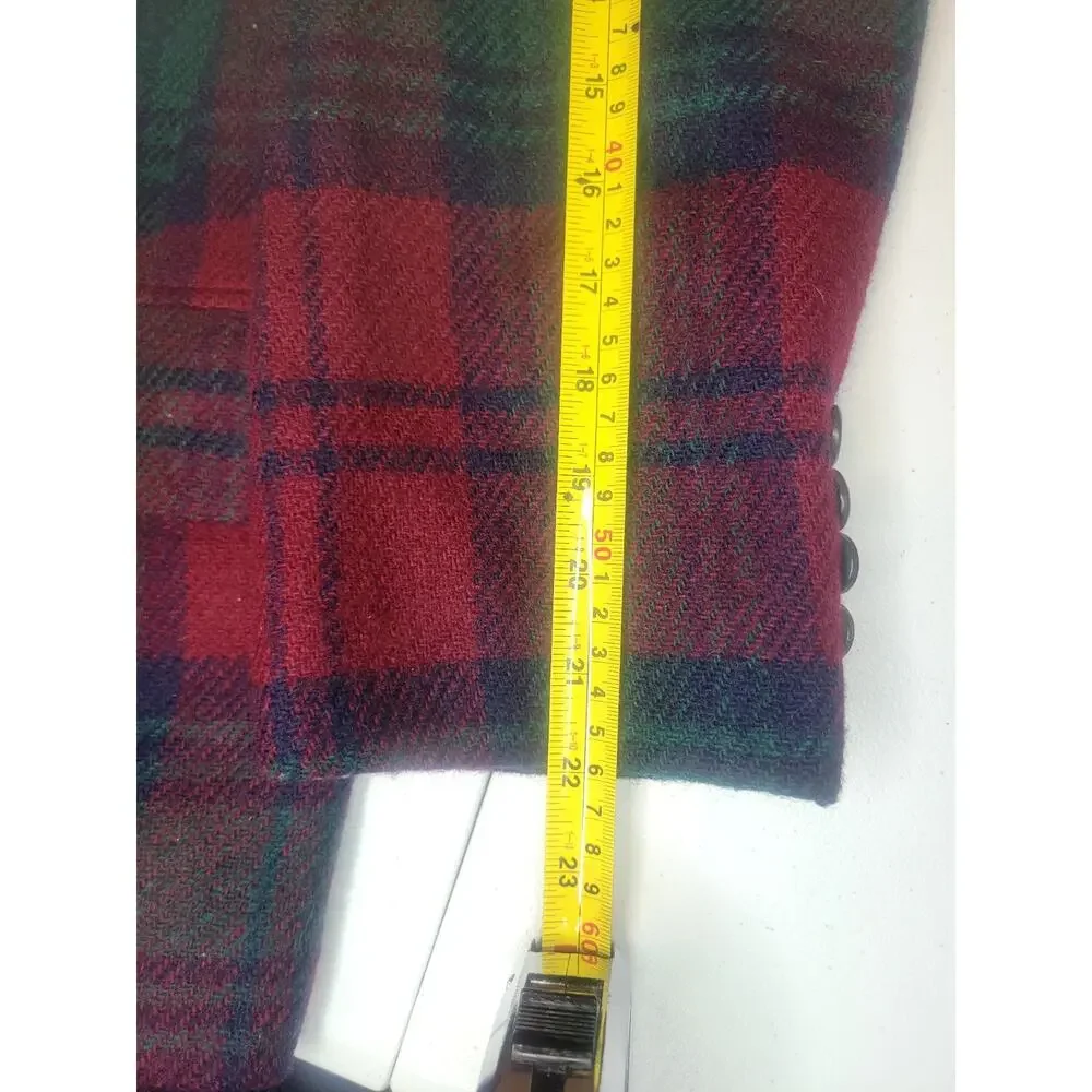 Vintage Ralph Lauren Blazer Mens 40 Tartan Plaid Wool Sport Coat Polo University - Picture 9 of 16